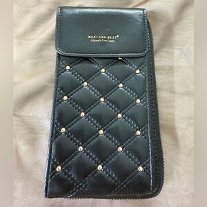 EUC Montana West Black Quilted Pouch with Gold Accents
